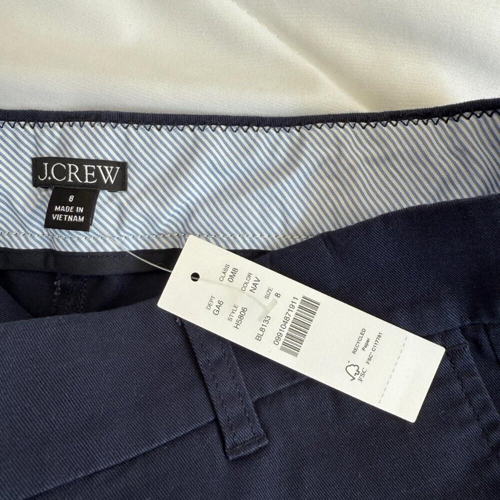 J. Crew 4" Stretch Chino Short Mid-Rise Size 8 Navy - Picture 4 of 4